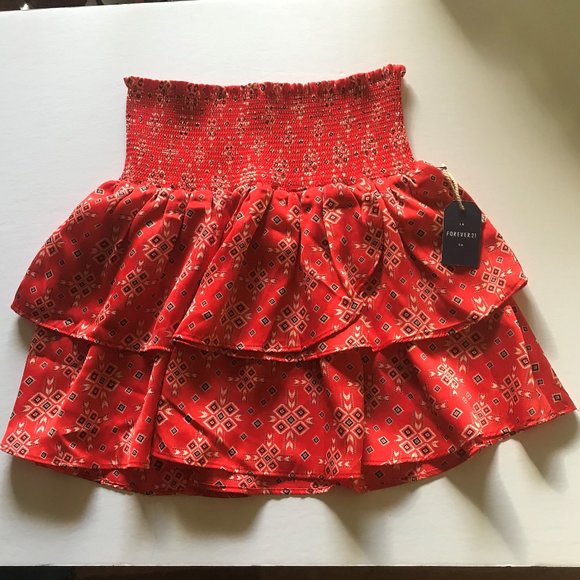 COPY - Forever 21 Aztec Ruffle Mini-Skirt Size XS - Picture 2 of 5